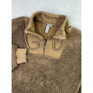 Sweaty Betty Sherpa 1/4 Zip Pullover Sweatshirt Women's Size Large Brown Teddy
